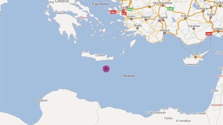Akdeniz'de deprem! Depremin büyüklüğü...