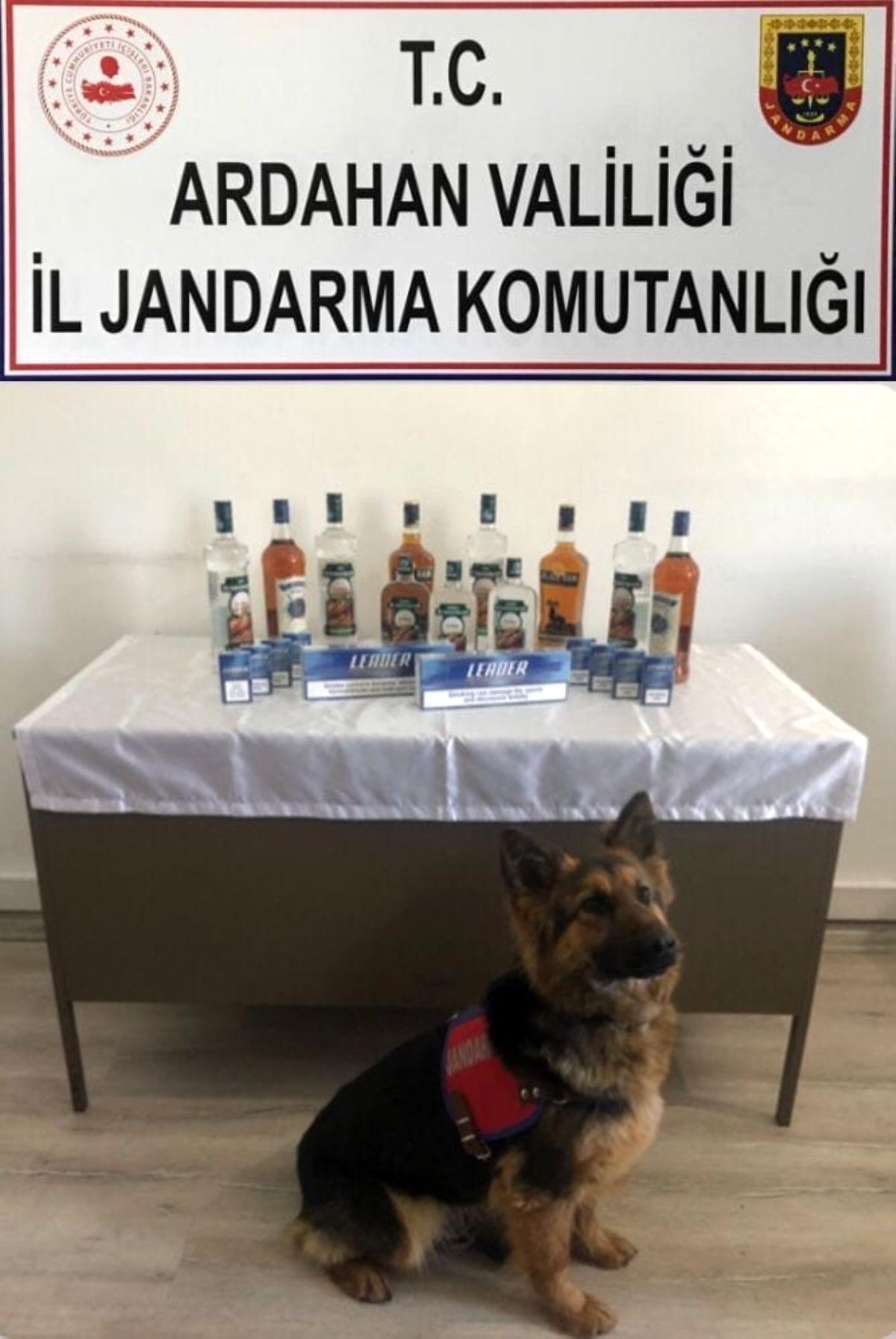Ardahan da Jandarma'dan kaçak alkol ve sigara operasyonu