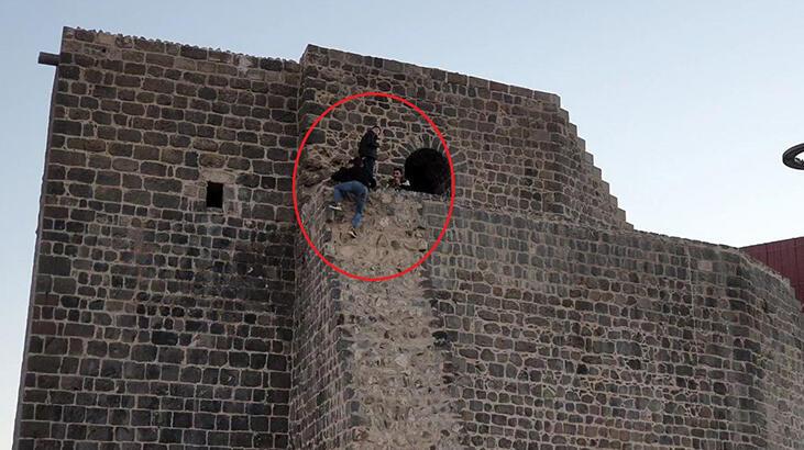 Ardahan Haberi: Diyarbakır’da surlara tehlikeli tırmanış!