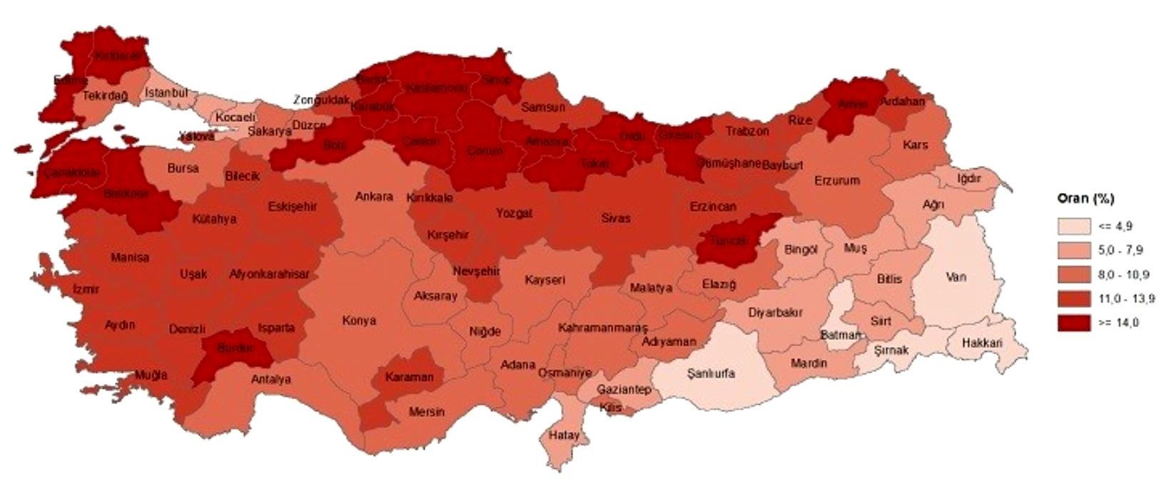 Ardahan'da Yaşlı Nüfus Sayısı 13 bin 89