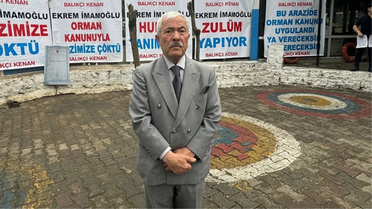 Balıkçı Kenan'dan İmamoğlu'na pankartlı protesto: Arazimize çöktü