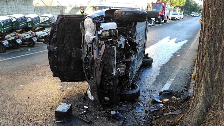 Beşiktaş ve Sarıyer'de iki ilginç kaza! Biri yan yattı, diğeri sıkıştı