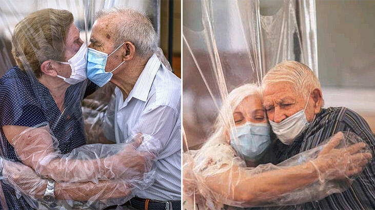 Corona virüsün ayırdığı yaşlı çift 102 gün sonra kavuştu