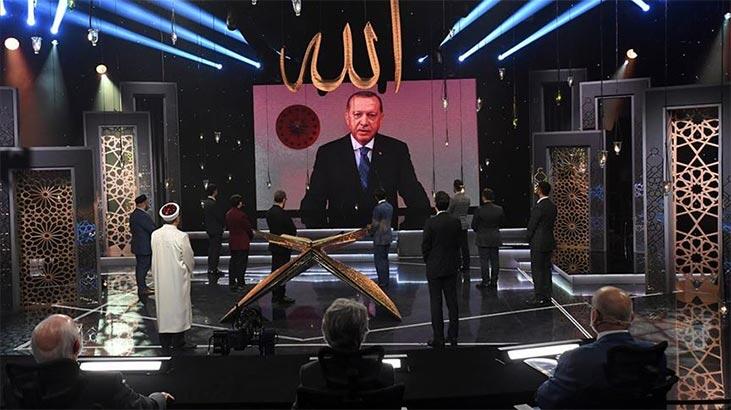 Cumhurbaşkanı Erdoğan, TRT'nin düzenlediği Kur'an-ı Kerim'i Güzel Okuma Yarışmasına katıldı