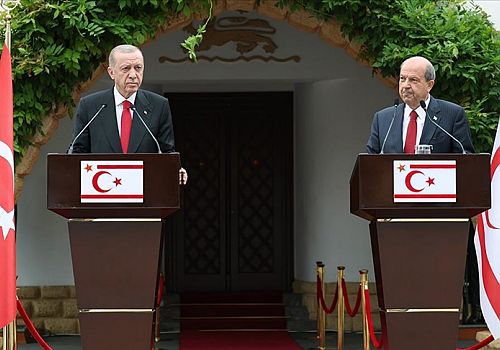 Cumhurbaşkanı Erdoğan, KKTC Cumhurbaşkanı Ersin Tatar ile ortak basın toplantısı düzenledi