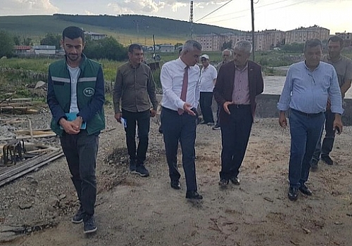  DSI 24. Bölge Müdürü Göle de yapımı devam eden inşaat çalışmalarını inceledi