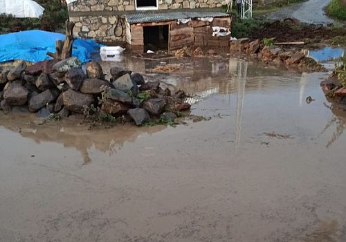 Göle de etkili olan sağanak yağış bazı mahallelerde sele dönüştü.