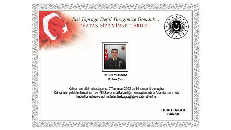 MSB: PKK'lı teröristlerle çatışmada 1 asker şehit oldu, 3 yaralı