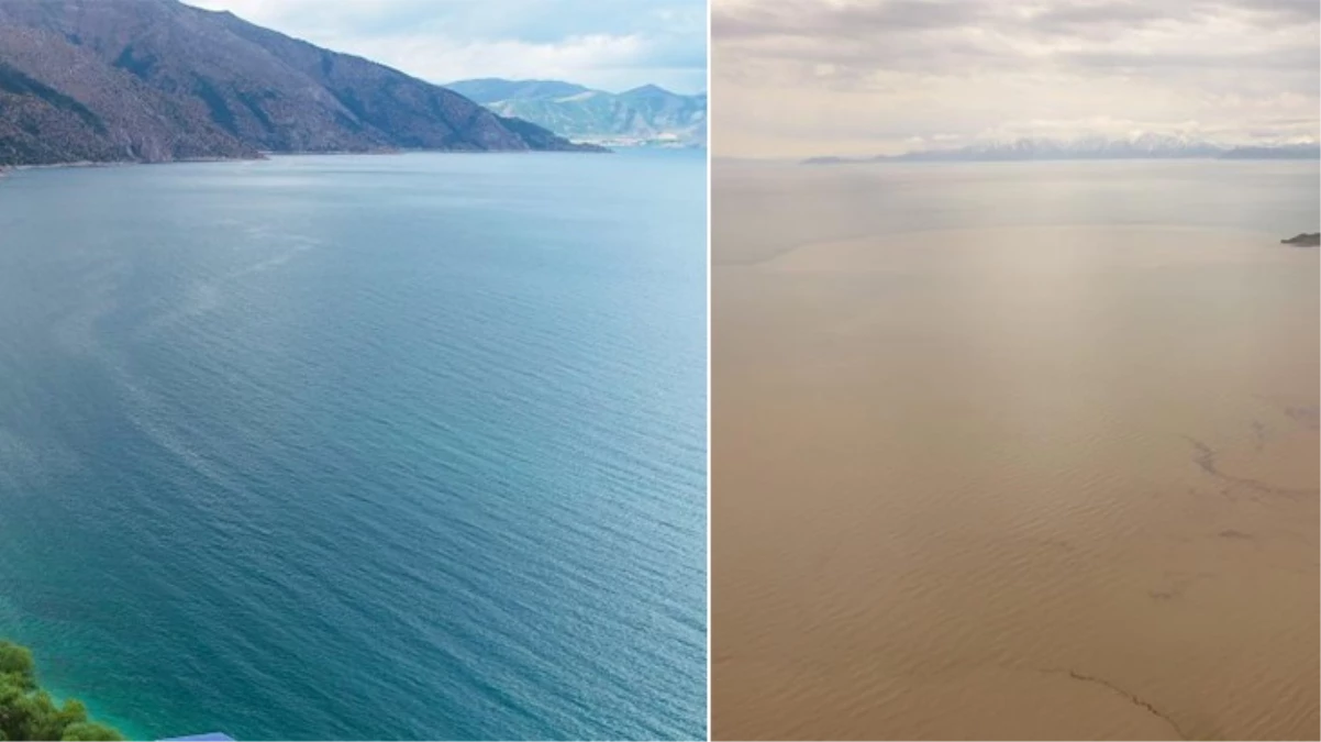 Van Gölü, sel suyunun karışmasıyla kahverengine boyandı