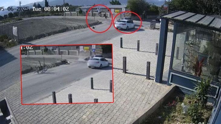  Hataydaki... Kaza anı kamerada! 2 kişi metrelerce havaya uçtu