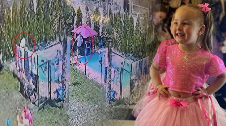 4 yaşındaki Berra'nın havuzda boğulma tehlikesi geçirirken yaşanan panik kamerada