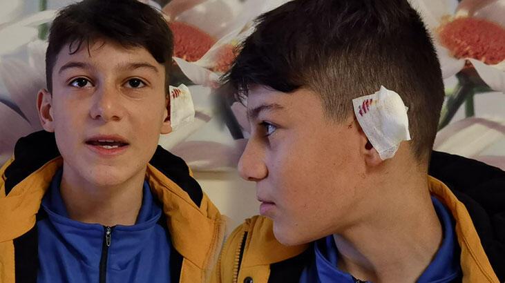 Alman çoban köpeğinin saldırdığı Yusuf'un kulağında doku kaybı var