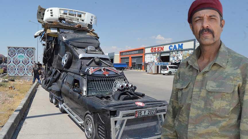 Aracına 8 teker ekleyip tanka çevirdi, trafiğe çıktığı an büyük şok yaşadı