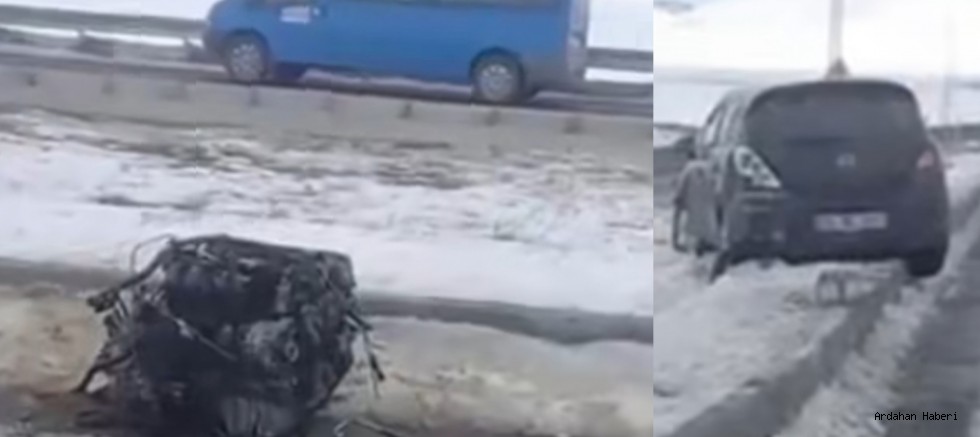 Ardahan’da Köy Yolunda Maddi Hasarlı Trafik Kazası