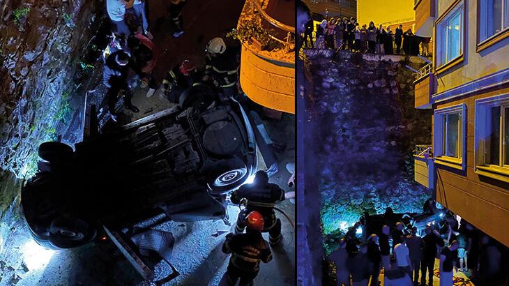 Ardahan Haberi: Otomobil 15 metreden apartman boşluğuna düştü: 3 ağır yaralı