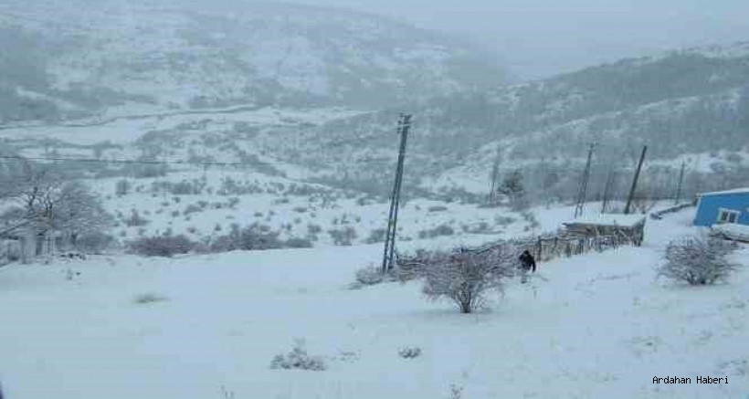 Ardahan Haberi: Posof ta etkili olan kar yağışı ilçeyi beyaza bürüdü