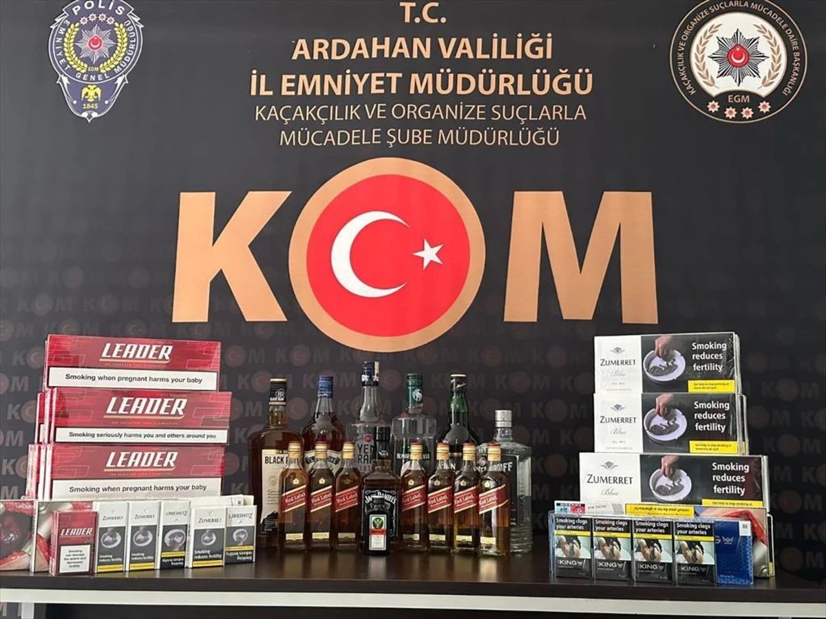 Ardahan'da Gümrük Kaçağı Sigara ve İçki Operasyonu
