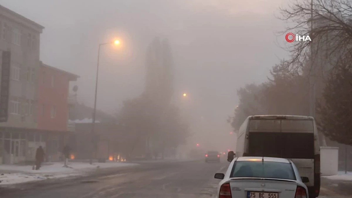 Ardahan'da yoğun sis: Görüş mesafesini 20 metreye düştü