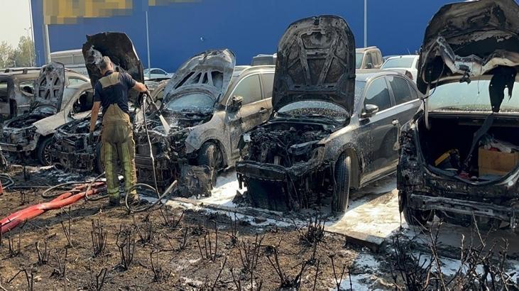 AVM otoparkında yangın paniği! Araçlar yandı kullanılamaz hale geldi