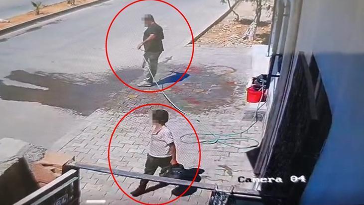 Baba, küçük oğluna hırsızlık yaptırdı! O anlar kamerada