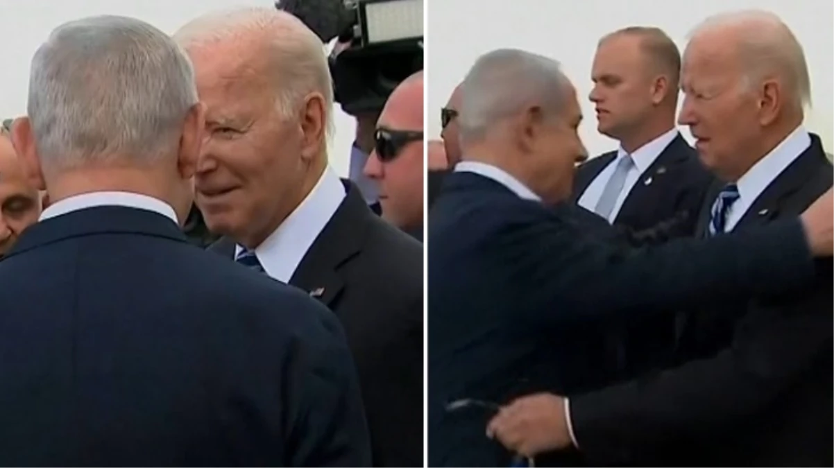 Biden, İsrail'de! Netanyahu ile karşılaştıkları an verdikleri tepki insanlık dışı
