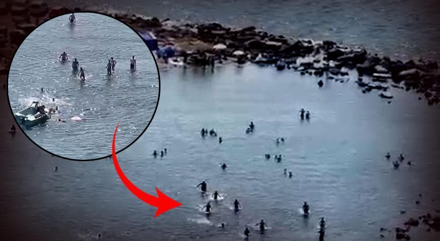 Boğulmaktan saniyelerle kurtuldu! Korku dolu anlar anbean kaydedildi