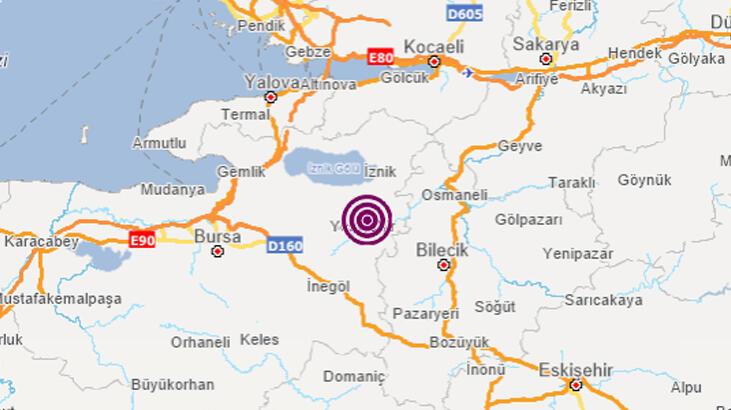 Bursa'da 3.7 büyüklüğünde deprem