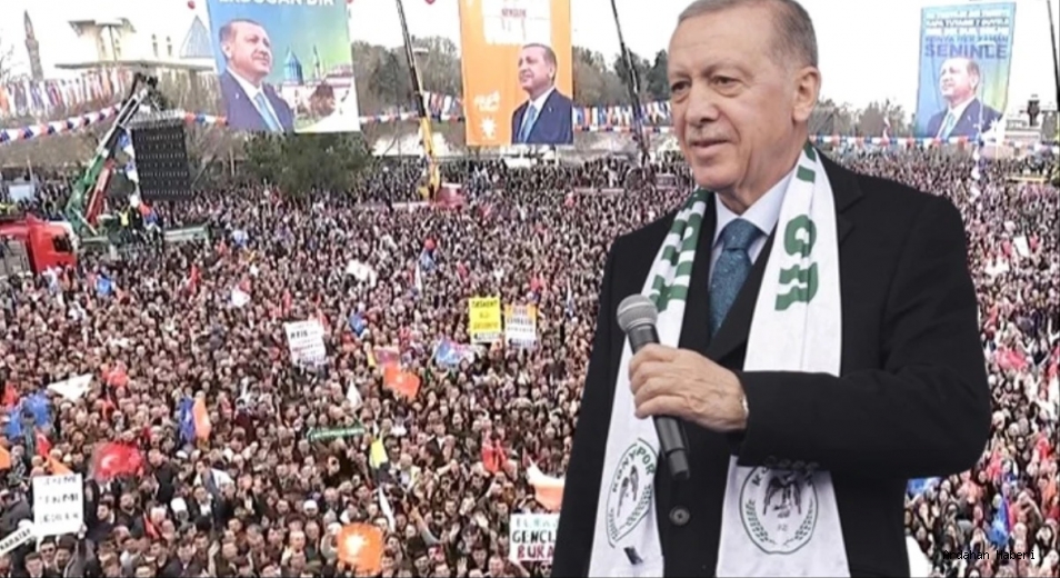 Cumhurbaşkanı Erdoğan'dan Konya'da gövde gösterisi! Seçim mitingine 110 bin kişi katıldı