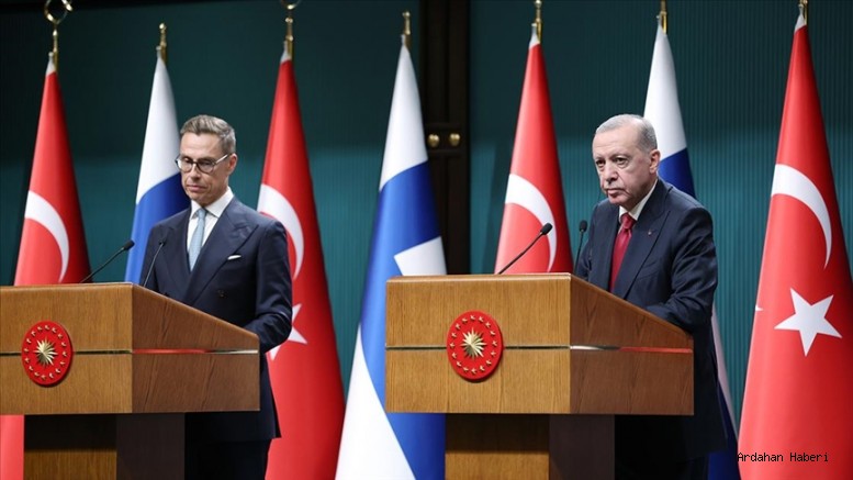 Cumhurbaşkanı Erdoğan, Finlandiya Cumhurbaşkanı Alexander Stubb ile Cumhurbaşkanlığı Külliyesi'nde bir araya geldi.