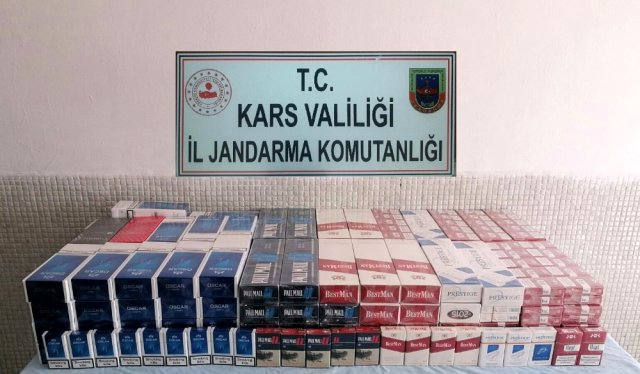 Digor'da kaçak sigara ele geçirildi
