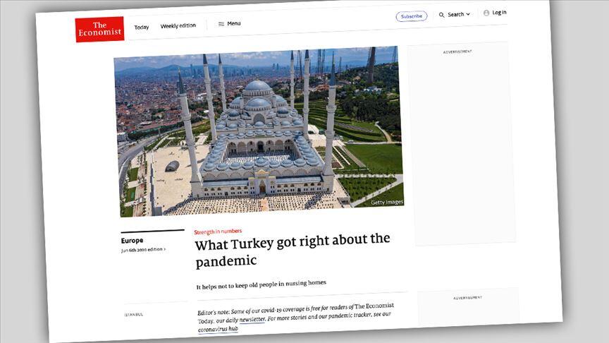 Economist dergisi Türkiye'nin corona virüsle mücadele stratejisini övdü
