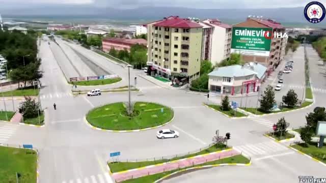 Erzurum'da denetimler havadan görüntülendi