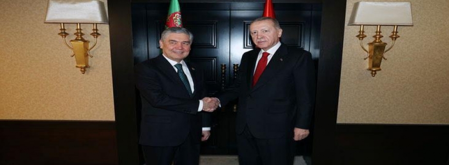 Cumhurbaşkanı Erdoğan, Türkmenistan Millî Lideri Berdimuhammedov ile görüştü
