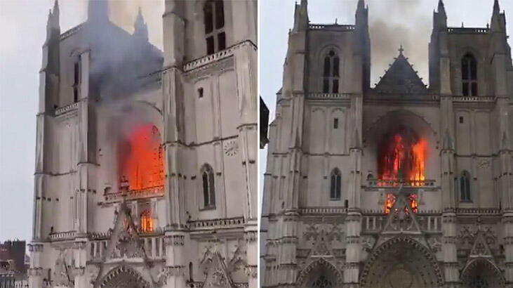 Fransa’da tarihi Nantes Katedrali’nde yangın