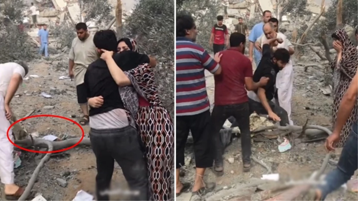 Gazze'de yürekleri dağlayan görüntü! Annesinin cansız bedenine ait parçaları bulan genç sinir krizi geçirdi