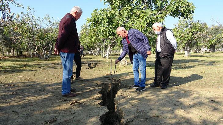 Germencik'te yağış sonrası oluşan çatlaklar tedirgin etti