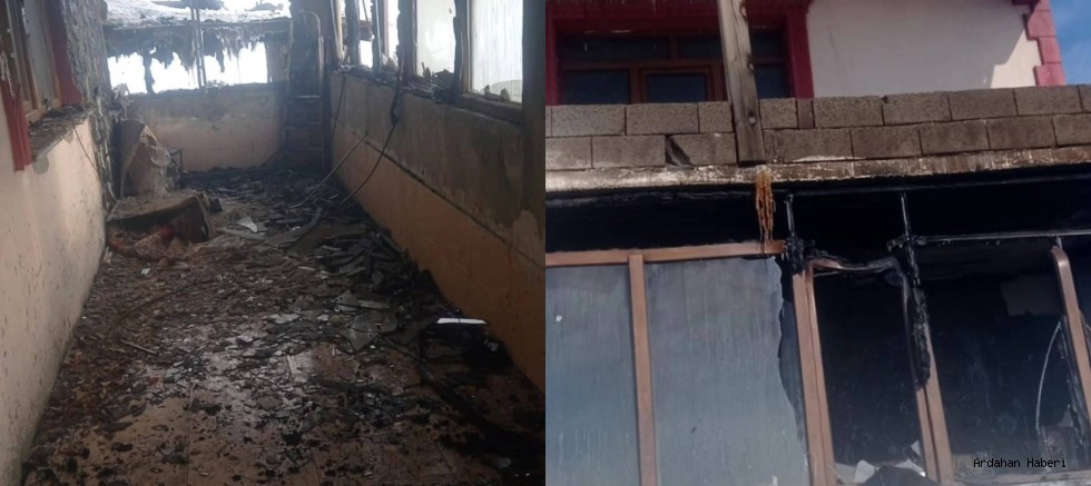 Göle Karlıyazı Köyünde Kömür Kazanı Patladı: Ev ve Kömürlük Küle Döndü