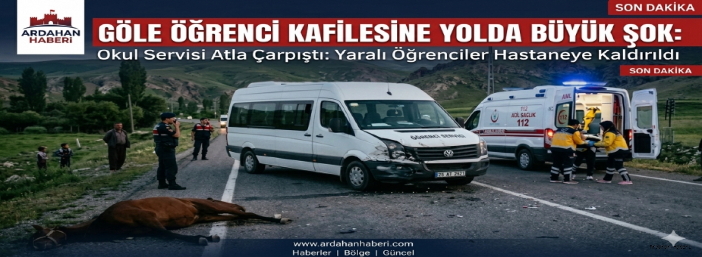 Göle Öğrenci Kafilesine Yolda Büyük Şok: Ata Çarpan Minibüst
