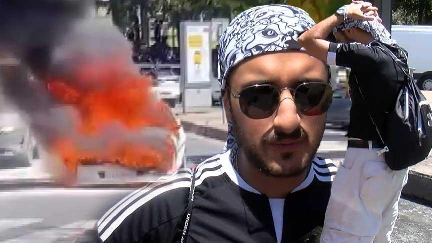 Hayali 2 ay sürdü! Aldığı araba Beşiktaş'ta alev alev yandı