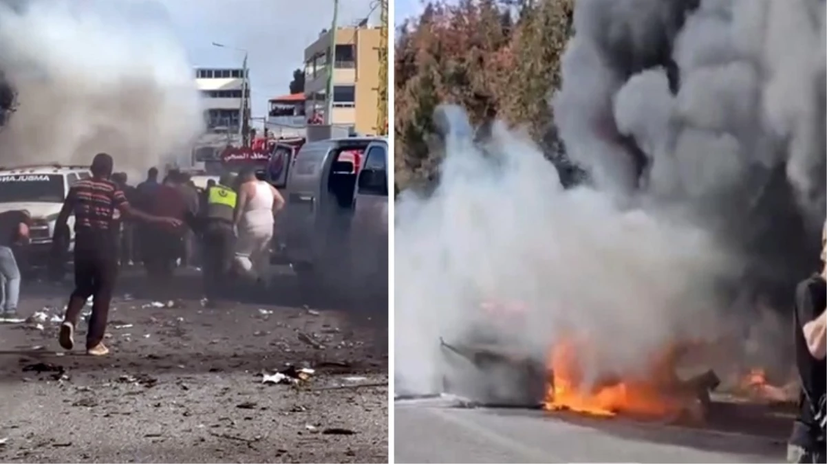 İsrail'den Lübnan'da bir araç ve motosiklete saldırı! Seyir halindeyken hedef aldılar