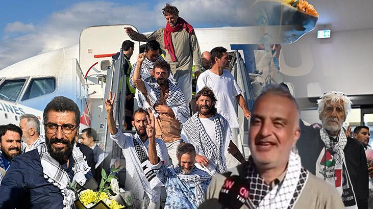 İsrail'in alıkoyduğu Sumud Filosu'ndaki 36 'sı Türk 137 aktivist İstanbul'da