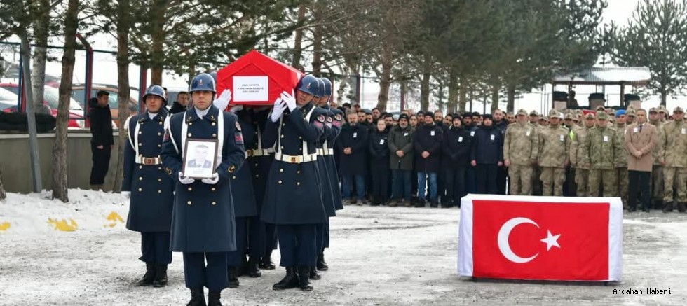Kalp krizi sonucu hayatını kaybeden Astsubaya Ardahan da Tören