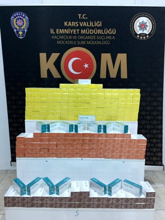 Kars'ta 2 bin 490 paket elektronik sigara ele geçirildi