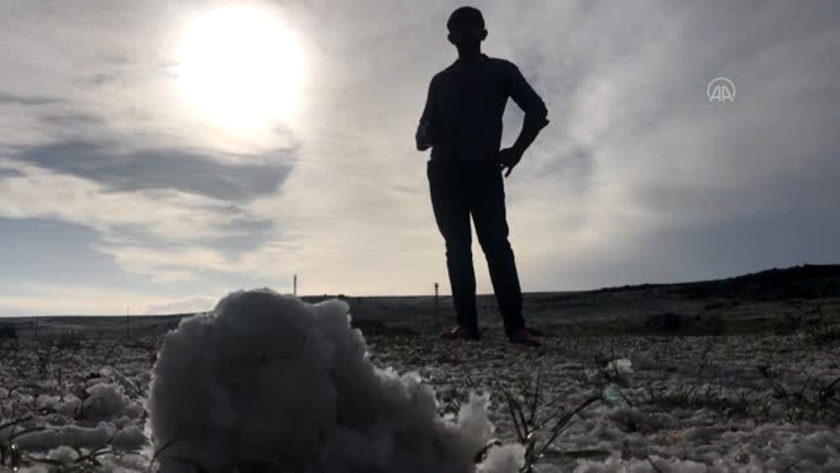 Kars'ta dolu yağışı etkili oldu