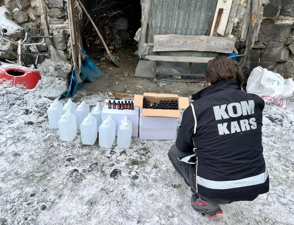 Kars'ta Yılbaşı Öncesi Sahte İçki Operasyonu: 146 Litre Ele Geçirildi