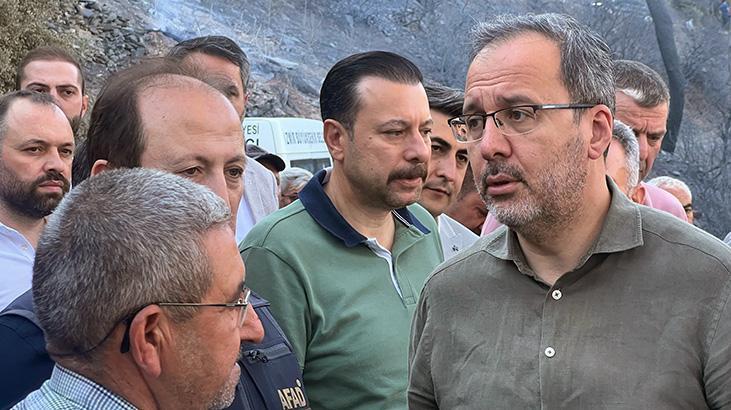 Kasapoğlu, yangın bölgesinde incelemelerde bulundu