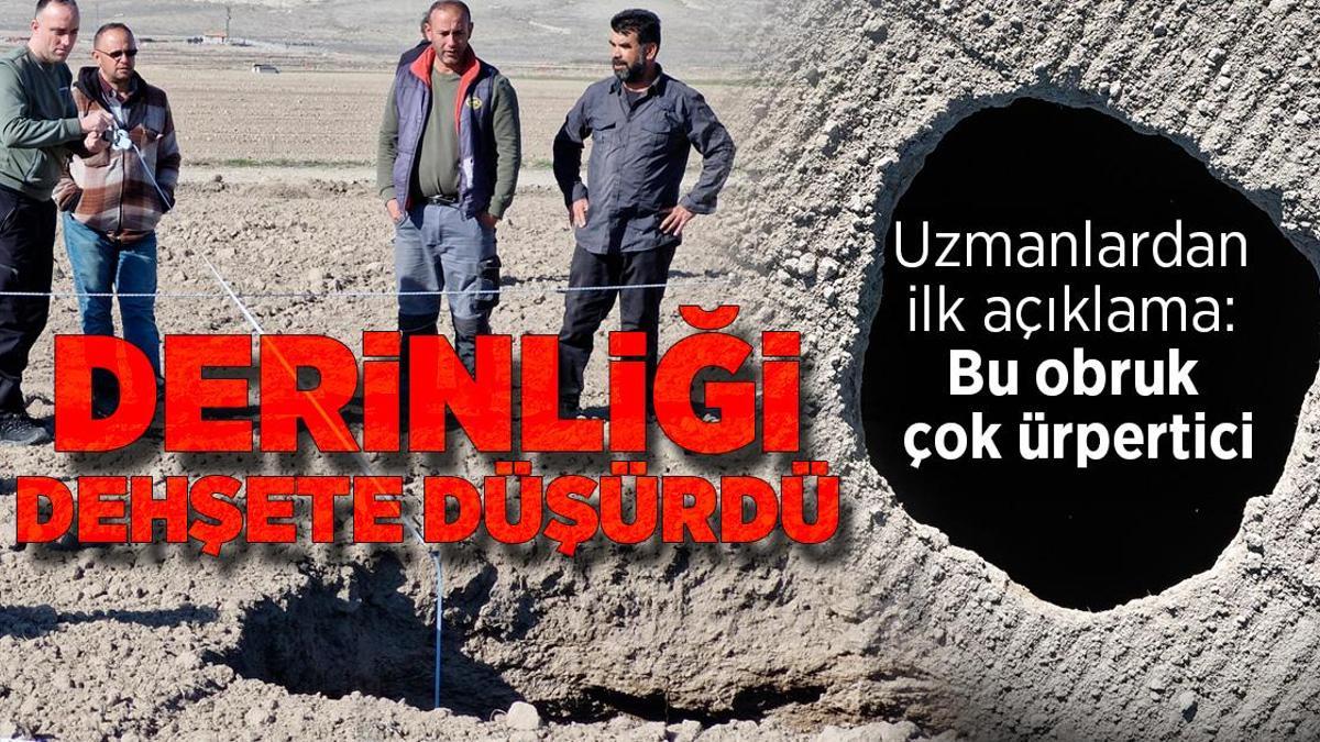 Korktukları başına geldi! Köylüler akın etti: Bu obruk çok ürpertici