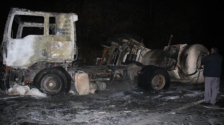 Korku dolu anlar! Asit yüklü tanker devrilerek yandı