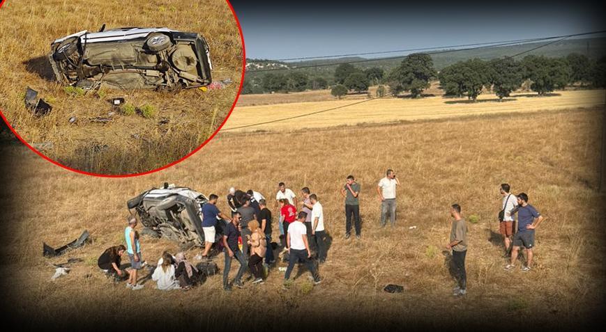 Kütahya'da feci kaza! Otomobil tarlaya düştü: 1 ölü, 5 yaralı