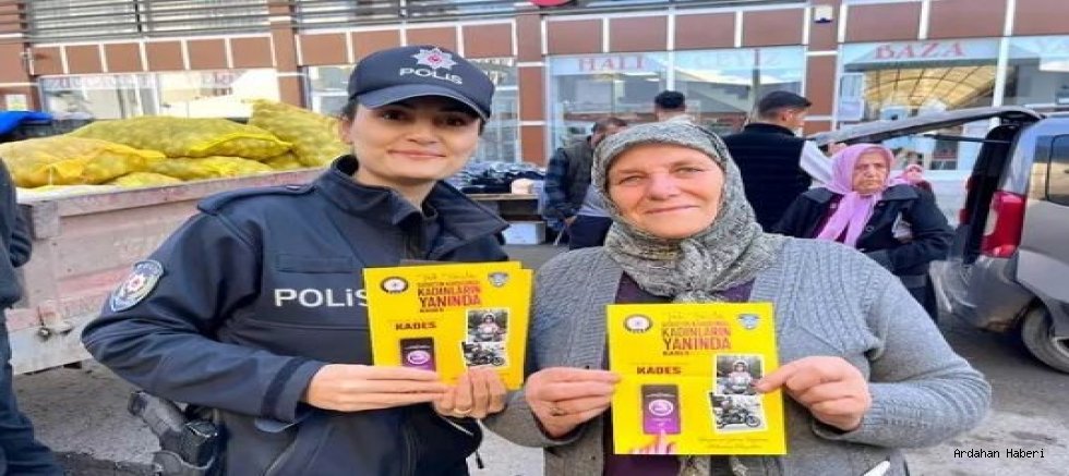 Ardahan Emniyetinden Çift Yönlü Farkındalık Çalışması: Telefon Dolandırıcılığına Karşı Uyarı, Kadına Şiddete Karşı 